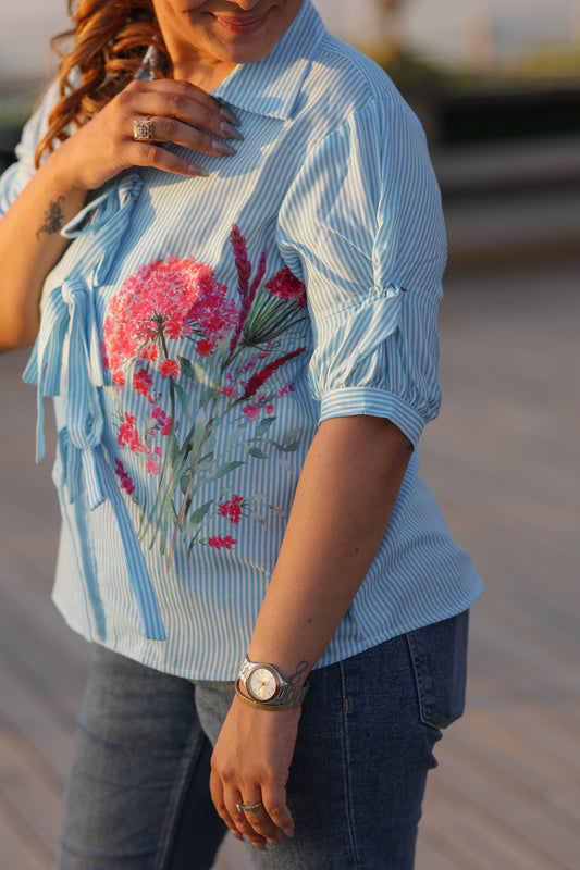 Blue & White Striped Shirt