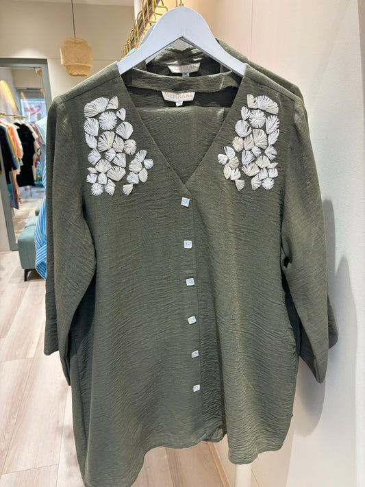 Olive Threadwork Coord Set