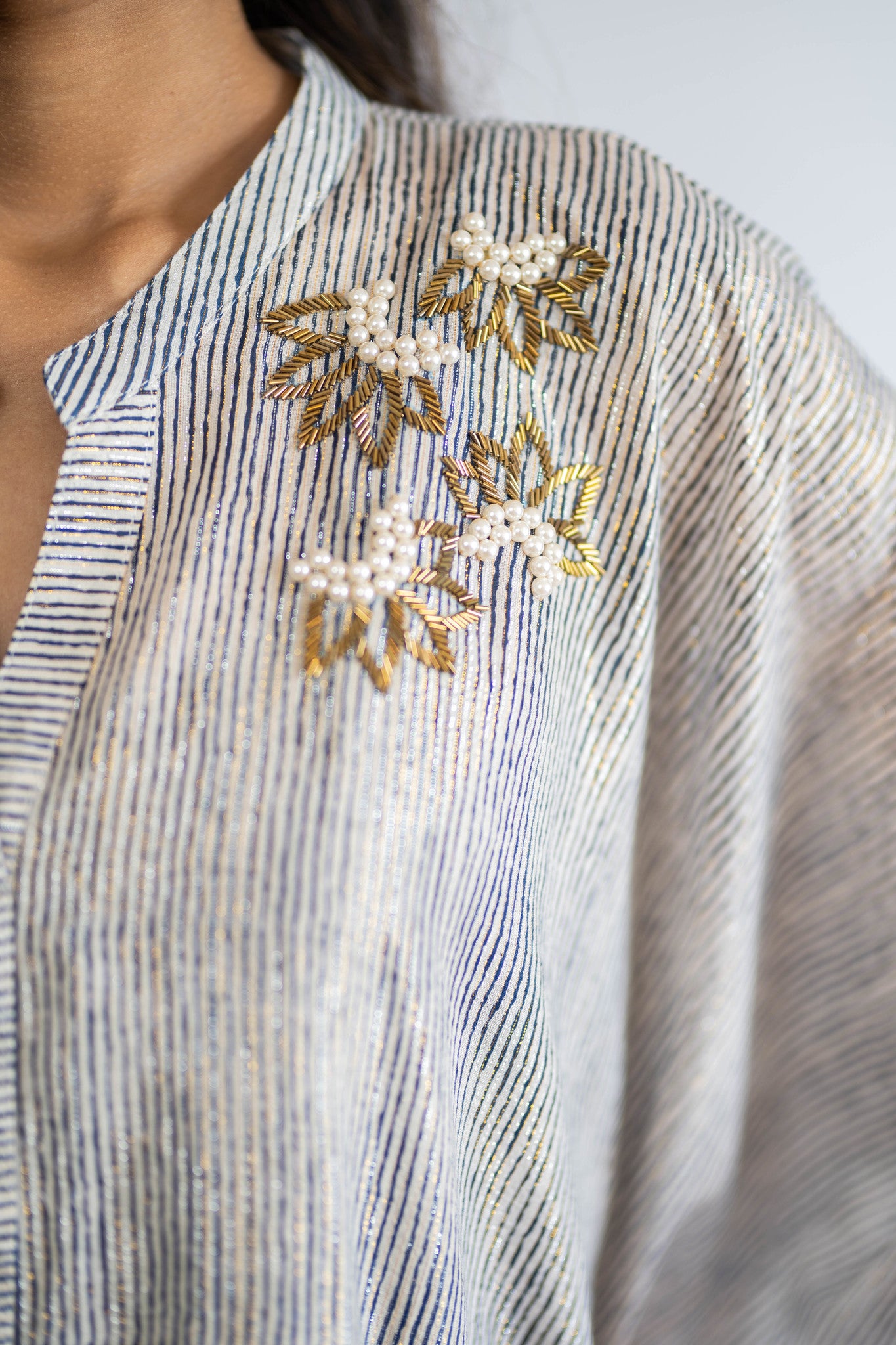 Shimmer Pearl Kaftan
