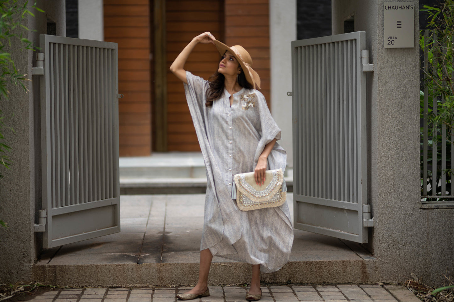 Shimmer Pearl Kaftan