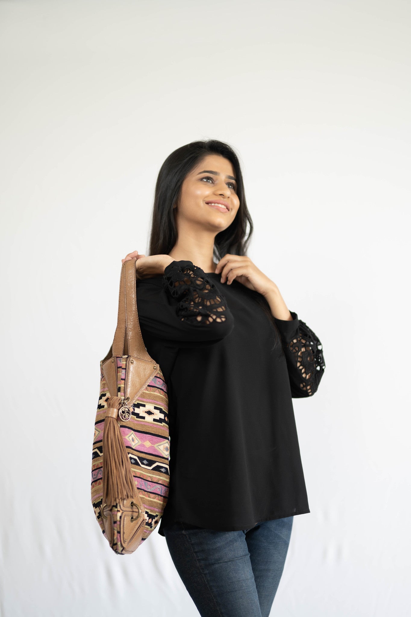 Black Cutwork Flora Top