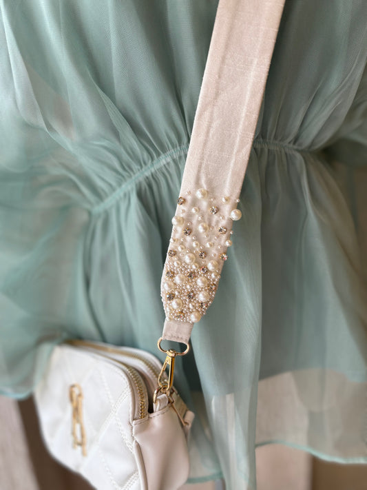 Pearl Embellished Bag Strap