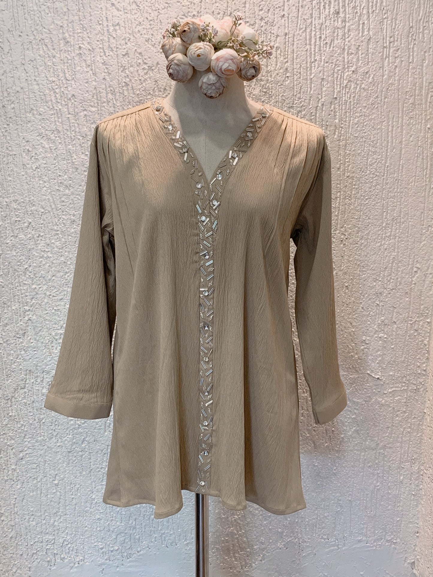 Silver Sand Embellished Top