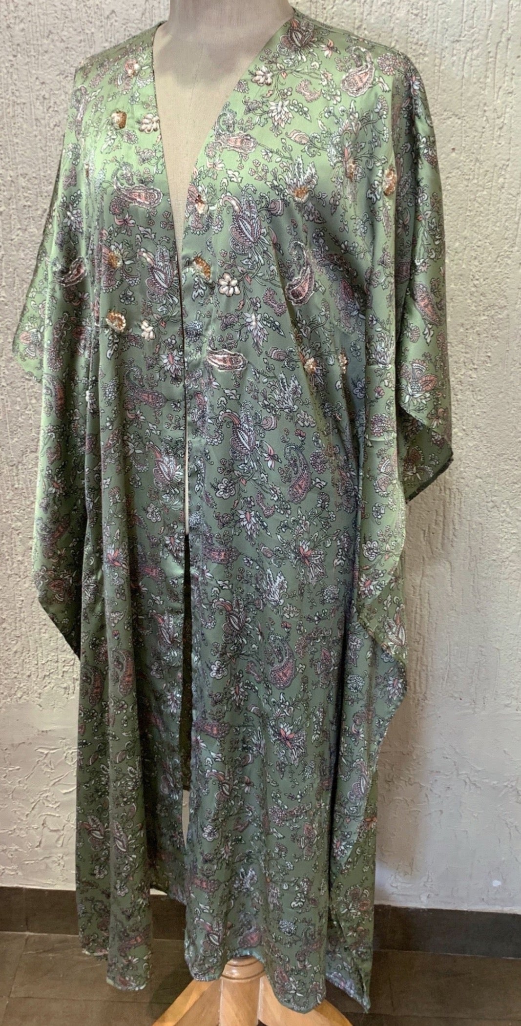 Paisley Green Kimono Cape