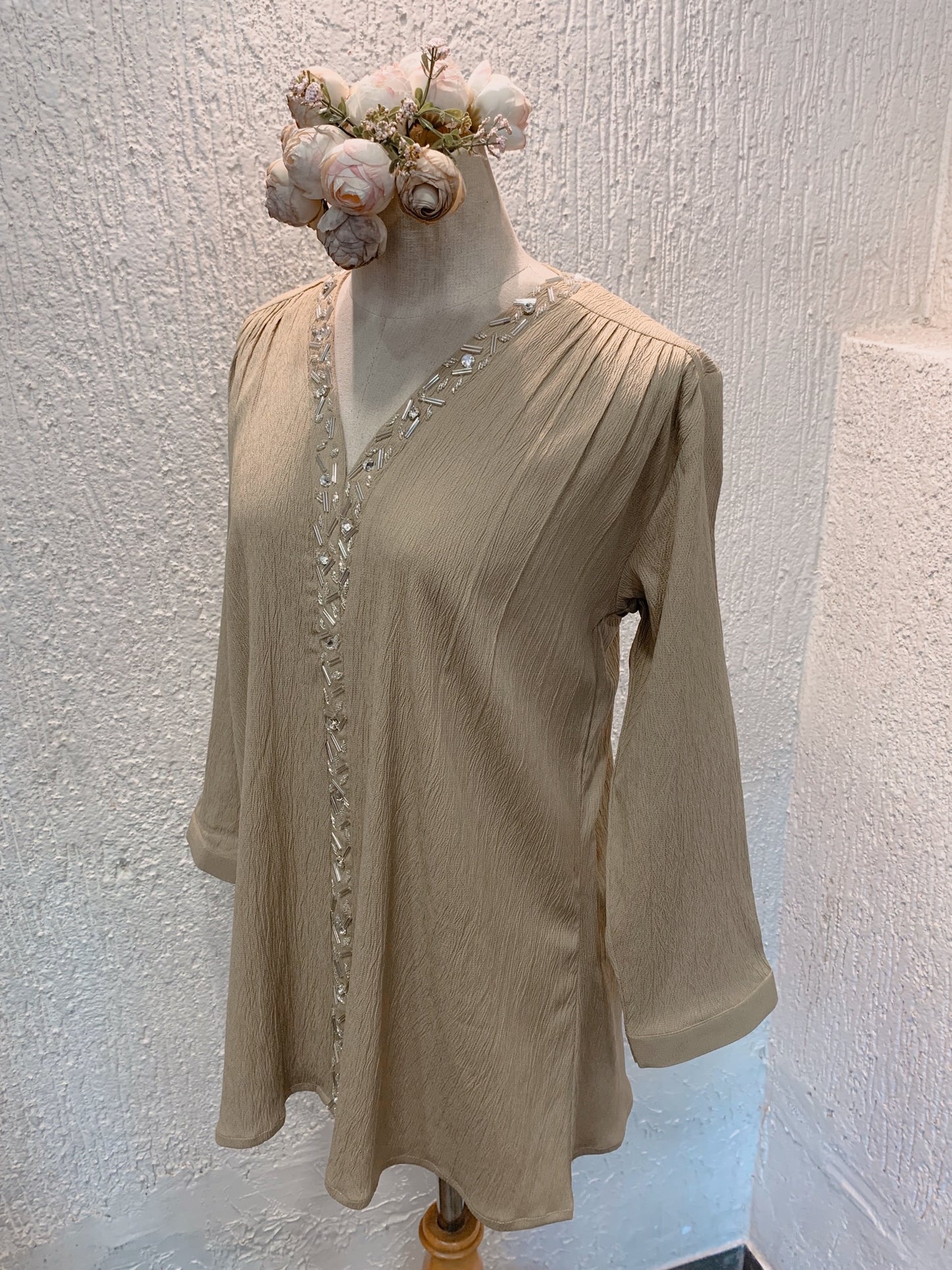 Silver Sand Embellished Top