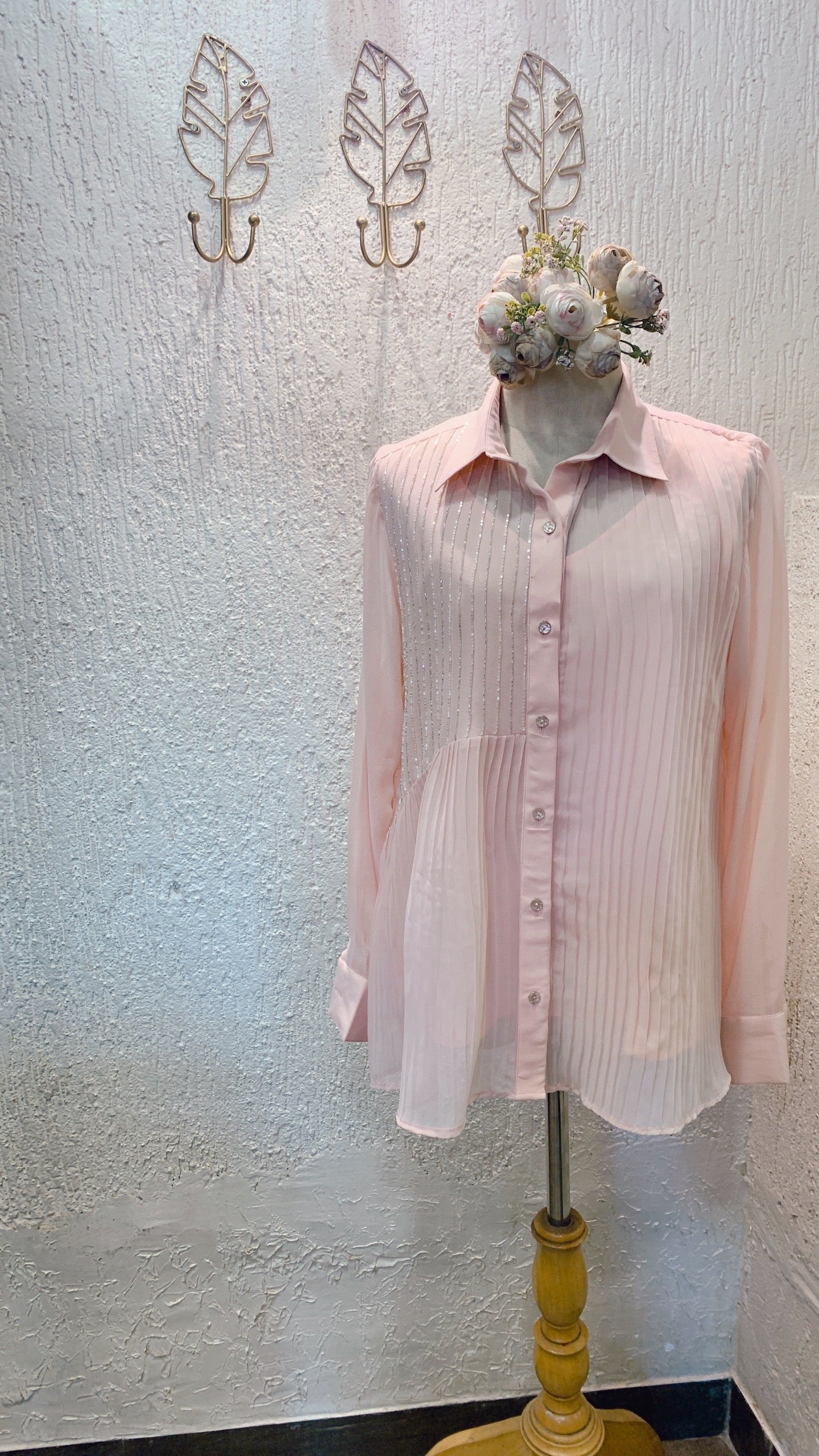 Pleated Georgette shirt