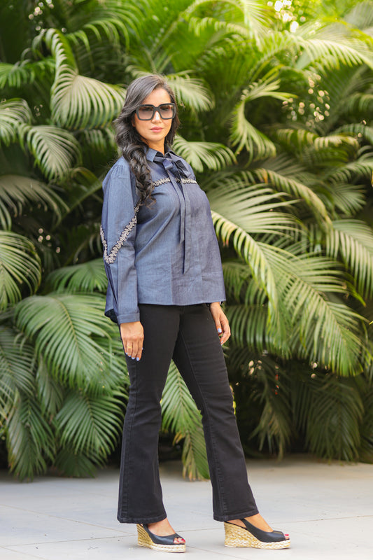Denim Bow Shirt