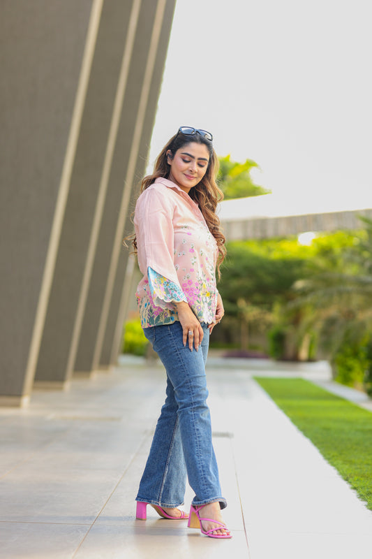 Bloom Scalloped  Shirt