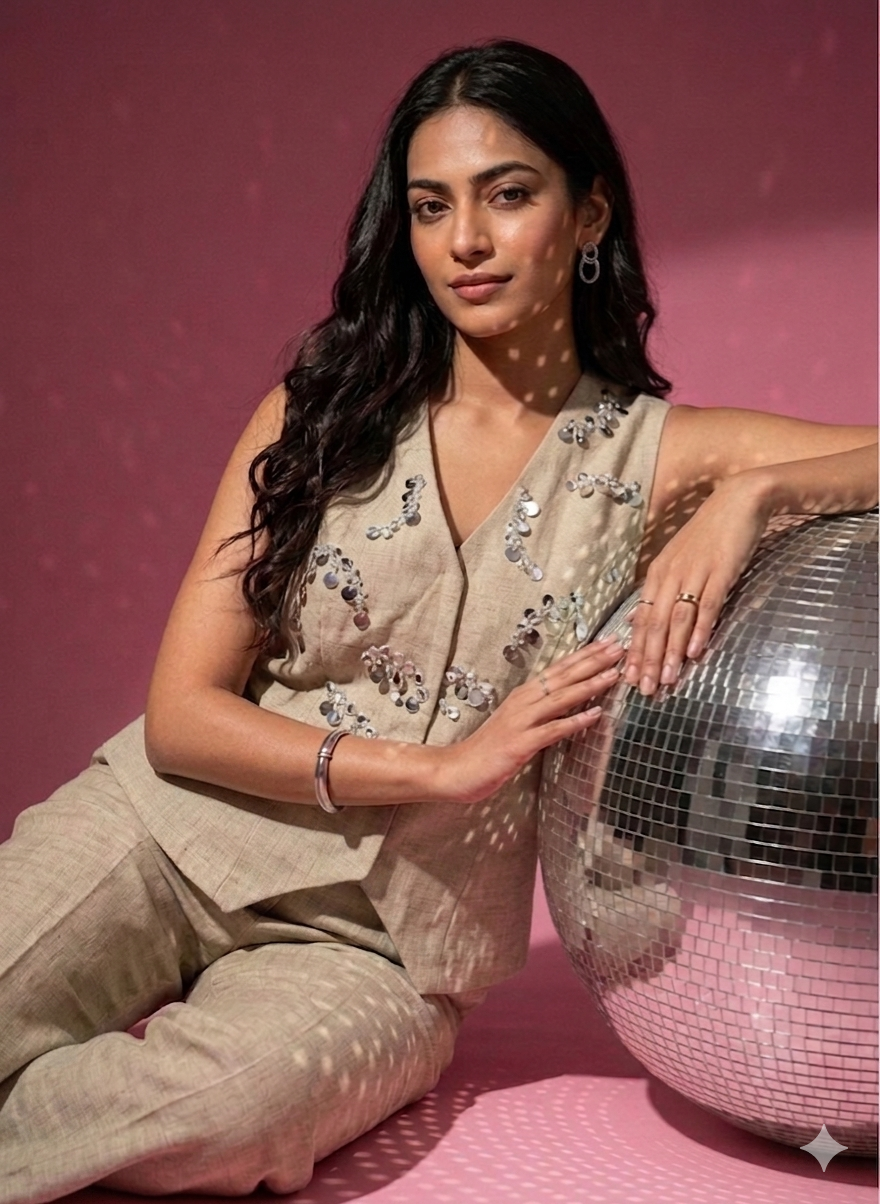 Sequinned waistcoat