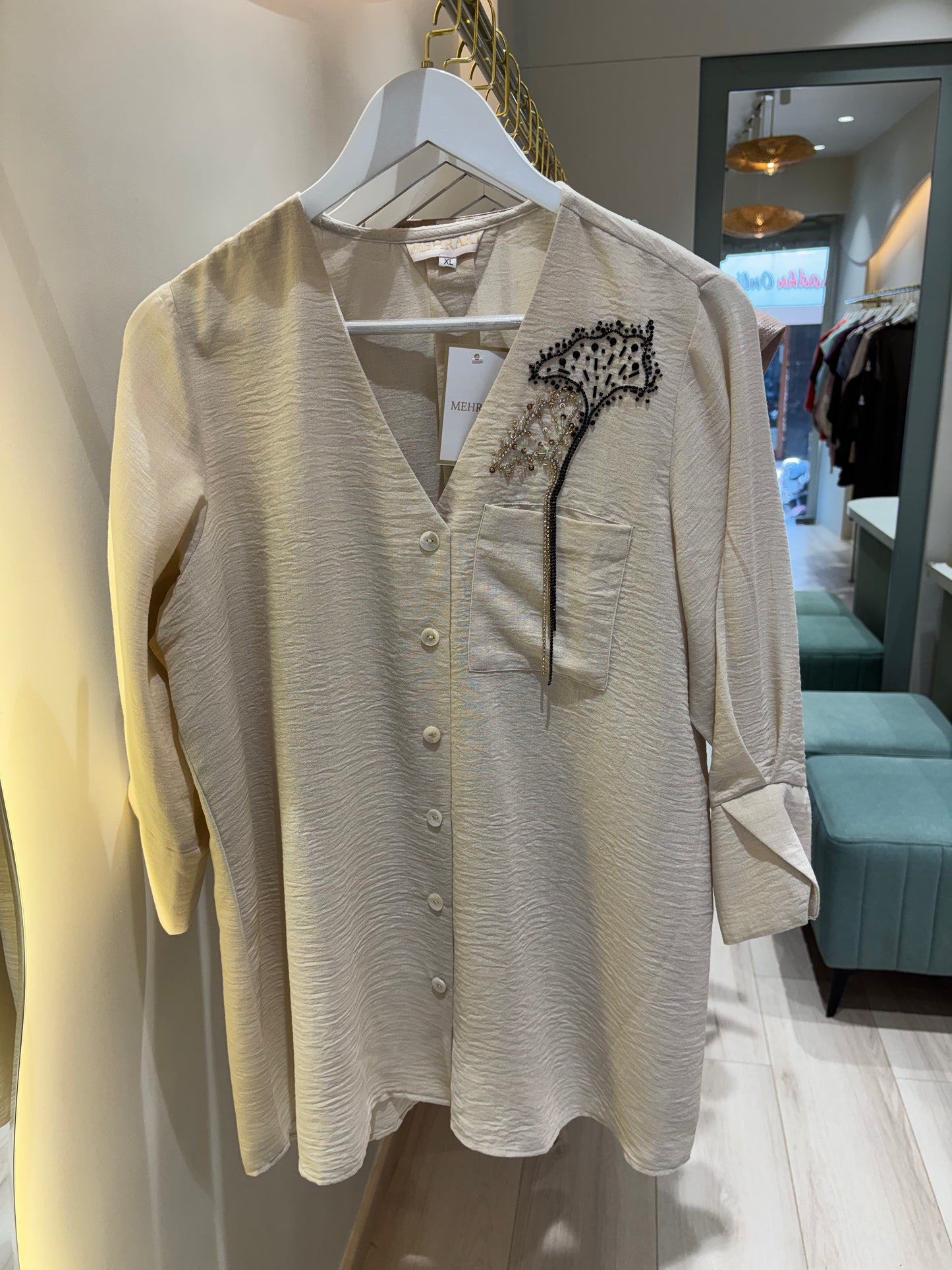 Ivory Chain Embellished Top