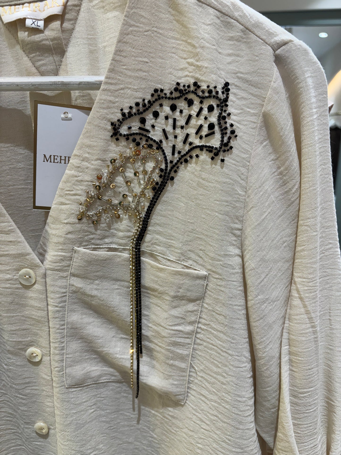Ivory Chain Embellished Top