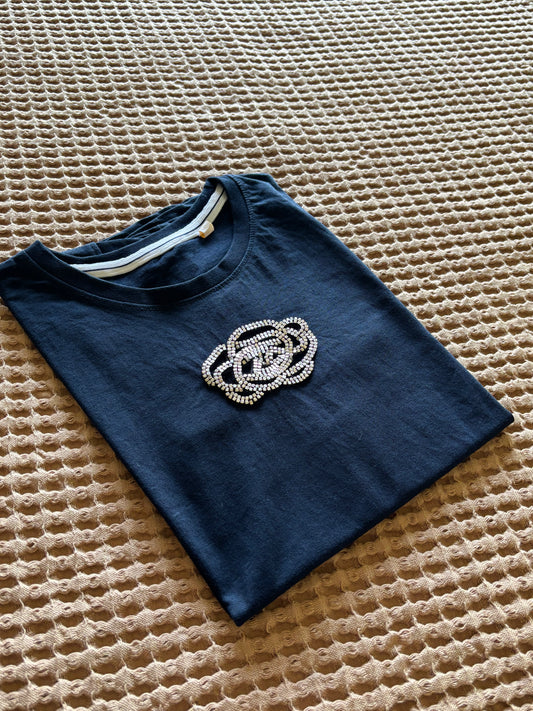 Floral motif cutwork Tee