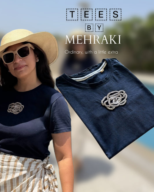 Floral motif cutwork Tee