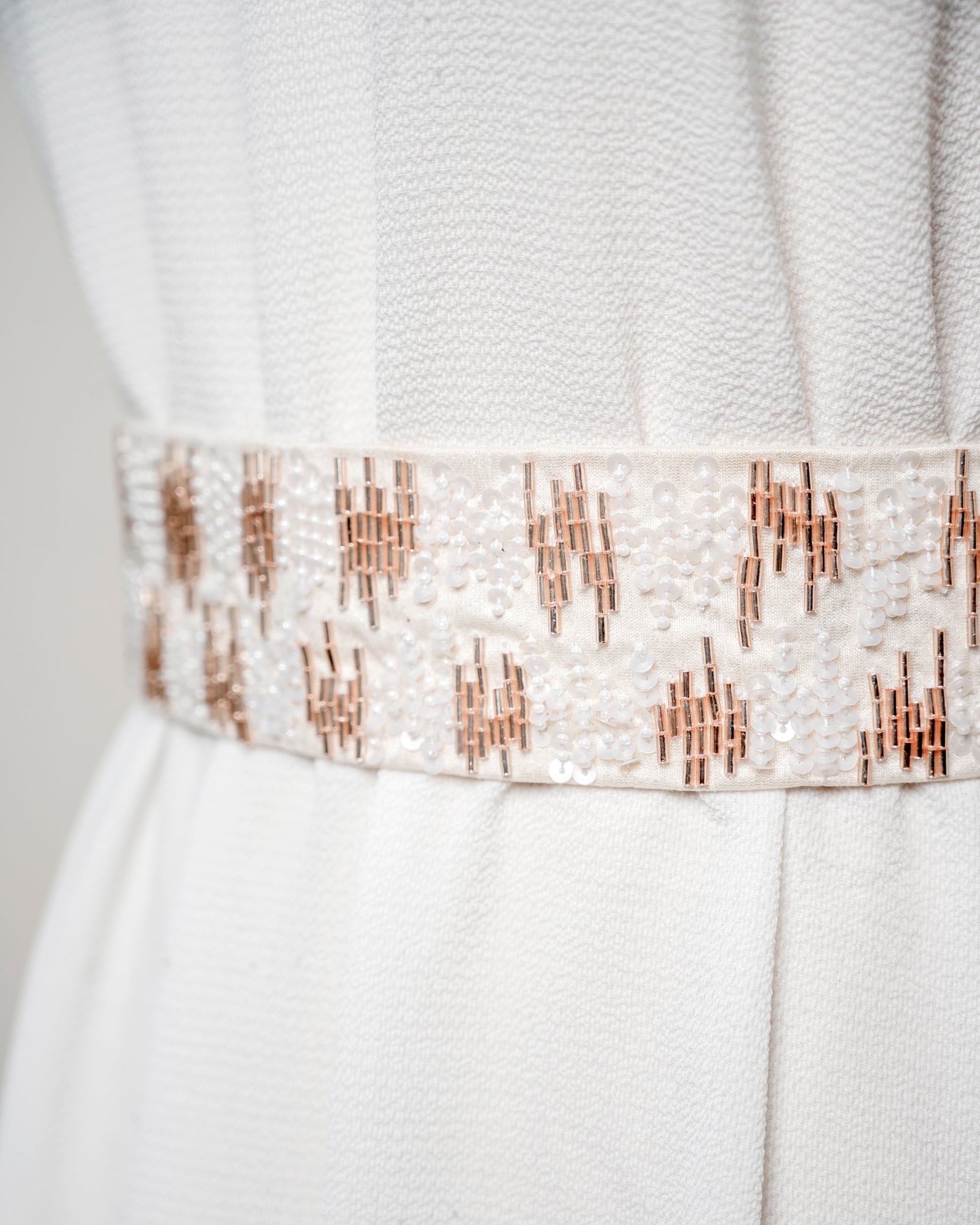 Classic Ivory Rosegold Belt - Main Image