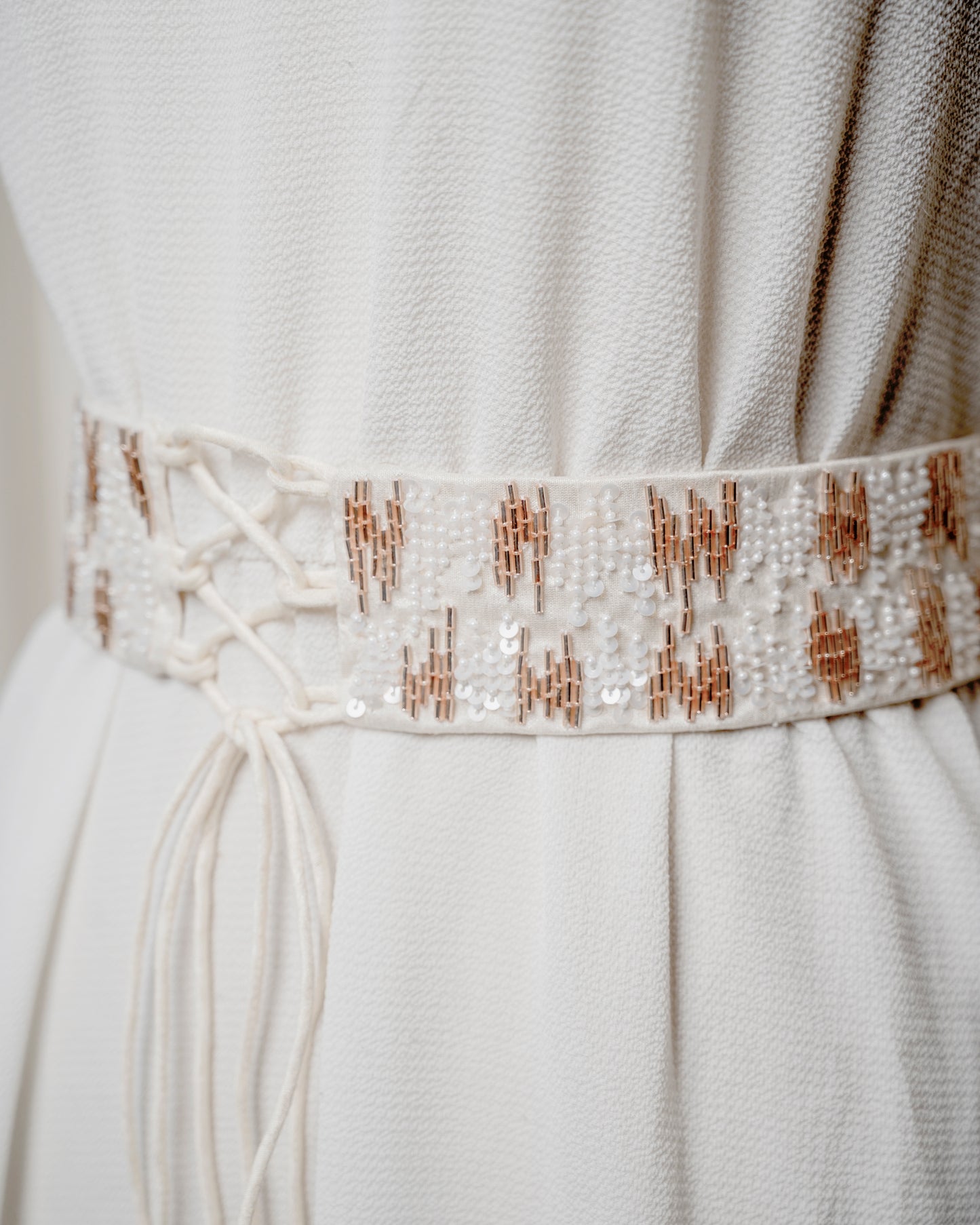 Classic Ivory & Rosegold Belt