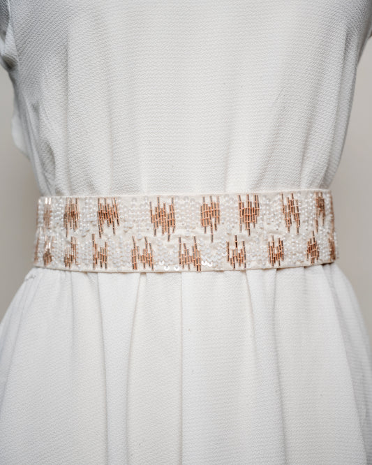 Classic Ivory & Rosegold Belt